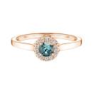 Vignette:Ring Roségold Saphir Blau Grau und diamanten Rétromantique S 1