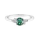 Thumbnail: Ring White gold Green Tourmaline and diamonds Baby EverBloom 5 mm 1