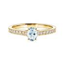 Thumbnail: Ring Yellow gold Aquamarine and diamonds Lady Ovale Pavée 1