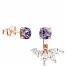 Thumbnail: Earrings Rose gold Lavender Spinel and diamonds EverBloom Spinelle Lavande 1