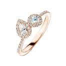 Thumbnail: Ring Rose gold Aquamarine and diamonds AlterEgo Poire 2