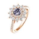 Thumbnail: Ring Rose gold Grey Spinel and diamonds Lefkos 5 mm Pavée 2