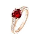 Thumbnail: Ring Rose gold Garnet and diamonds Victoria 1