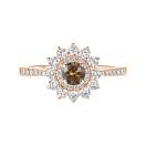 Thumbnail: Ring Rose gold Chocolate Diamond and diamonds Lefkos 4 mm Pavée 1