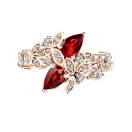 Thumbnail: Ring Rose gold Garnet and diamonds EverBloom Toi & Moi 1