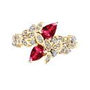 Vignette : Bague Or jaune Rubis et diamants EverBloom Toi & Moi 1