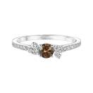 Thumbnail: Ring White gold Chocolate Diamond and diamonds Baby EverBloom Pavée 1