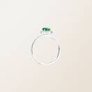 Ring White gold Emerald and diamonds Rétromantique M Pavée 3