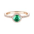 Thumbnail: Ring Rose gold Emerald and diamonds Rétromantique M Pavée 2