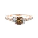 Thumbnail: Ring Rose gold Chocolate Diamond and diamonds Baby EverBloom 5 mm Pavée 1