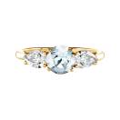 Thumbnail: Ring Yellow gold Aquamarine and diamonds Lady Duo de Poires 1