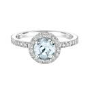 Thumbnail: Ring White gold Aquamarine and diamonds Rétromantique L Pavée 2