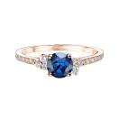 Thumbnail: Ring Rose gold Sapphire and diamonds Baby EverBloom 5 mm Pavée 1