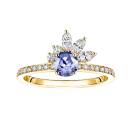 Thumbnail: Ring Yellow gold Tanzanite and diamonds Little EverBloom Pavée 1