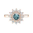 Thumbnail: Ring Rose gold Blue Grey Sapphire and diamonds Lefkos 5 mm 1