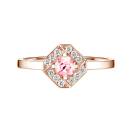 Thumbnail: Ring Rose gold Tourmaline and diamonds Plissage Rond 4 mm 1
