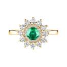 Thumbnail: Ring Yellow gold Emerald and diamonds Lefkos 5 mm 1