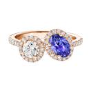 Vignette : Bague Or rose Tanzanite et diamants AlterEgo Ovale L 1