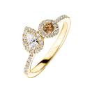 Thumbnail: Ring Yellow gold Cognac Diamond and diamonds AlterEgo Poire 2