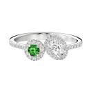 Vignette : Bague Or blanc Tsavorite et diamants AlterEgo Ovale 1