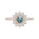 Thumbnail: Ring Rose gold Blue Grey Sapphire and diamonds Lefkos 4 mm Pavée 1