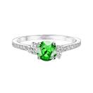 Thumbnail: Ring White gold Tsavorite and diamonds Baby EverBloom 5 mm Pavée 1