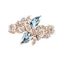 Thumbnail: Ring Rose gold Aquamarine and diamonds EverBloom Toi & Moi 1