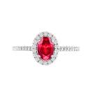 Thumbnail: Ring White gold Ruby and diamonds Rétromantique Ovale Pavée 1