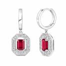 Thumbnail: Earrings White gold Ruby and diamonds Art Déco 1