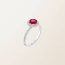 Ring Platinum Ruby and diamonds Rétromantique L Pavée 2