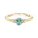 Thumbnail: Ring Yellow gold Mint tourmaline and diamonds Baby Lady Duo Ovale 1