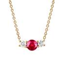 Thumbnail: Pendant Yellow gold Ruby and diamonds Lady Duo 1