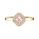 Thumbnail: Ring Yellow gold Tourmaline and diamonds Plissage Rond 4 mm 1