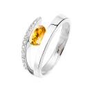 Vignette : Bague Or blanc Citrine et diamants Ananta 1