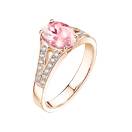 Thumbnail: Ring Rose gold Tourmaline and diamonds Rétromantique Tiare Pavée 2