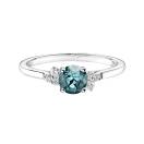 Thumbnail: Ring Platinum Blue Grey Sapphire and diamonds Baby EverBloom 5 mm 1