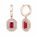 Thumbnail: Earrings Rose gold Ruby and diamonds Art Déco 1