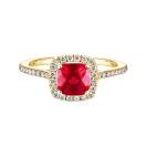Thumbnail: Ring Yellow gold Ruby and diamonds Rétromantique Coussin Pavée 2