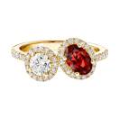 Thumbnail: Ring Yellow gold Garnet and diamonds AlterEgo Ovale L 1