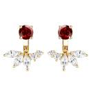 Thumbnail: Earrings Yellow gold Garnet and diamonds EverBloom Symétriques 1