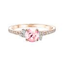 Thumbnail: Ring Rose gold Tourmaline and diamonds Baby EverBloom 5 mm Pavée 1