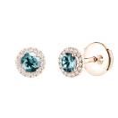 Thumbnail: Earrings Rose gold Blue Grey Sapphire and diamonds Rétromantique S 1