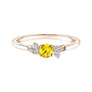 Vignette : Bague Or rose Saphir Jaune et diamants Baby EverBloom 1