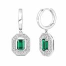 Thumbnail: Earrings White gold Emerald and diamonds Art Déco 1