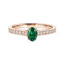 Thumbnail: Ring Rose gold Emerald and diamonds Lady Ovale Pavée 1