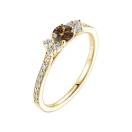 Thumbnail: Ring Yellow gold Chocolate Diamond and diamonds Baby EverBloom Pavée 2