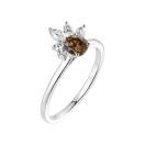 Thumbnail: Ring Platinum Chocolate Diamond and diamonds Little EverBloom 2