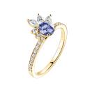 Thumbnail: Ring Yellow gold Tanzanite and diamonds Little EverBloom Pavée 2