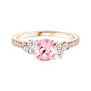 Thumbnail: Ring Rose gold Tourmaline and diamonds Baby EverBloom 6 mm Pavée 1