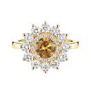 Vignette : Bague Or jaune Diamant Cognac et diamants Lefkos 6 mm 1